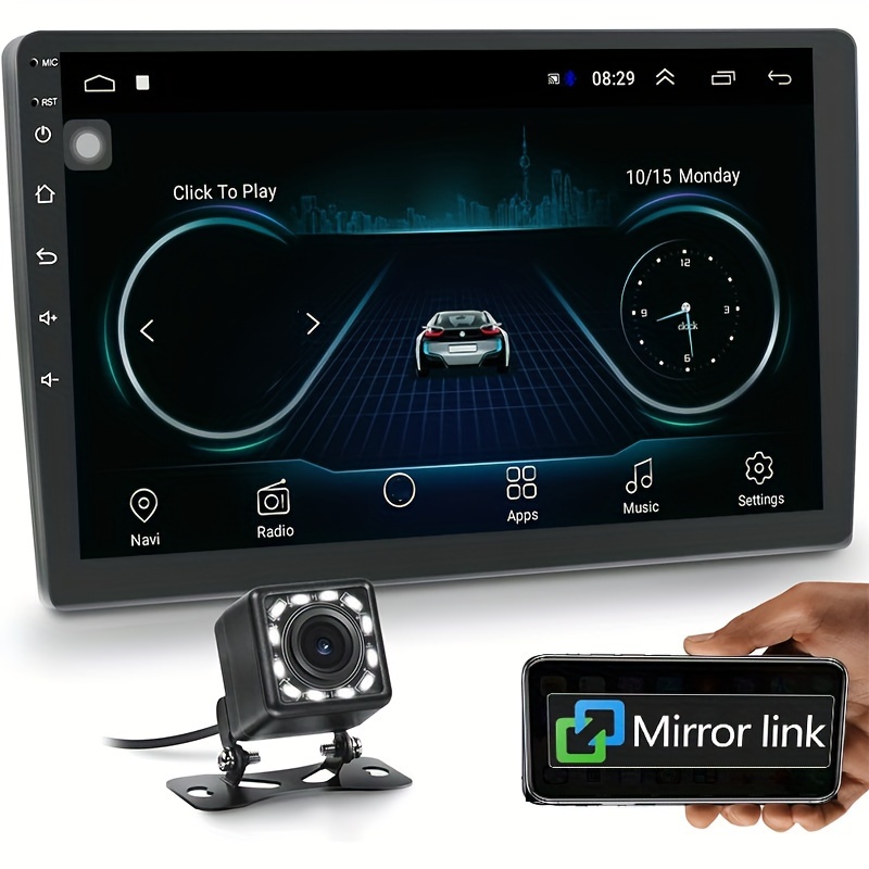  Estéreo de coche con pantalla táctil de 1 DIN con navegación  GPS, radio Bluetooth para coche con cámara de respaldo de 7 pulgadas :  Electrónica