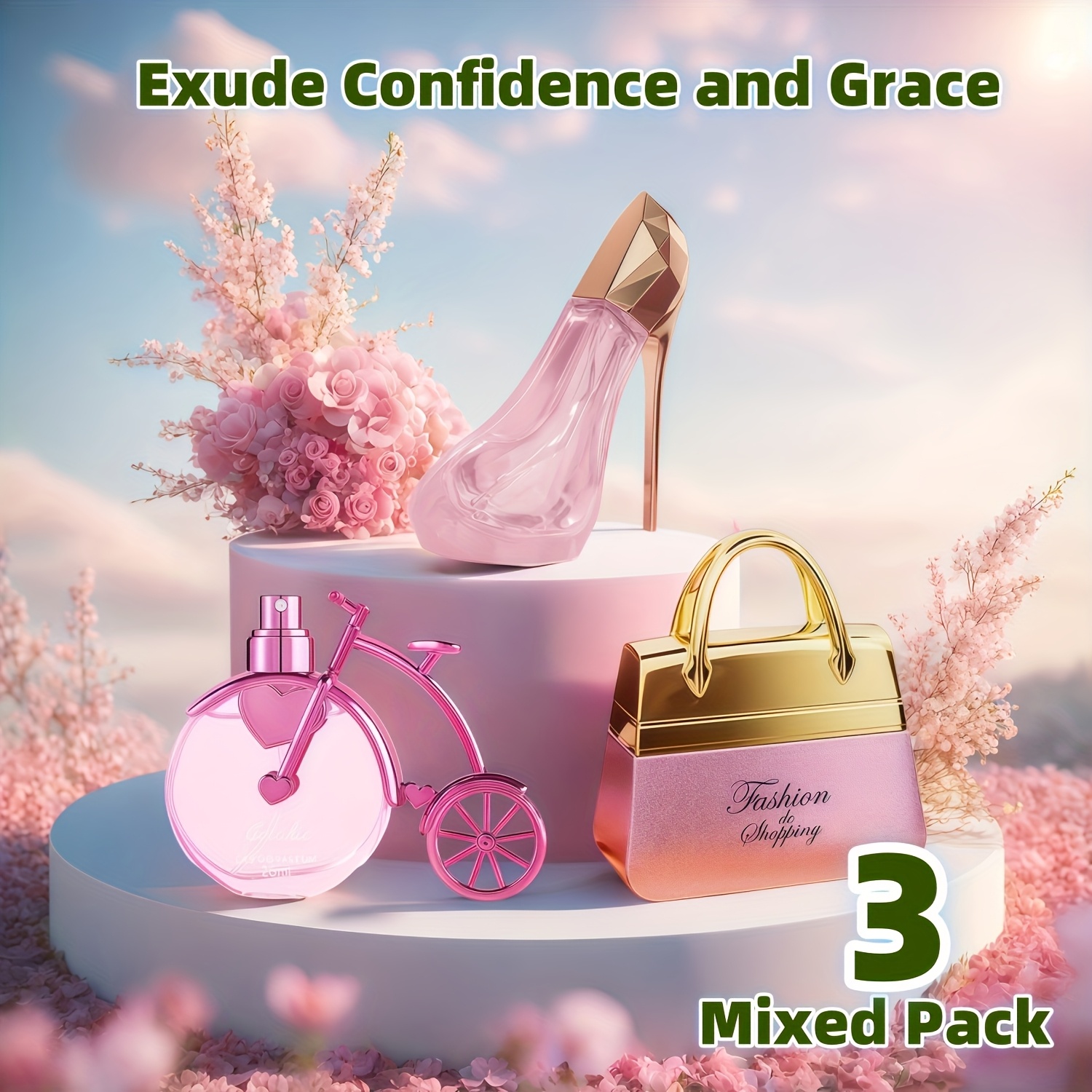 TEMU 3pcs Of Women's Perfume, Pink Set Perfume, Dating Perfume, Gift Perfume For Family, , Colleagues, Lovers, +30ml+50ml, Women's Perfume, Perfume