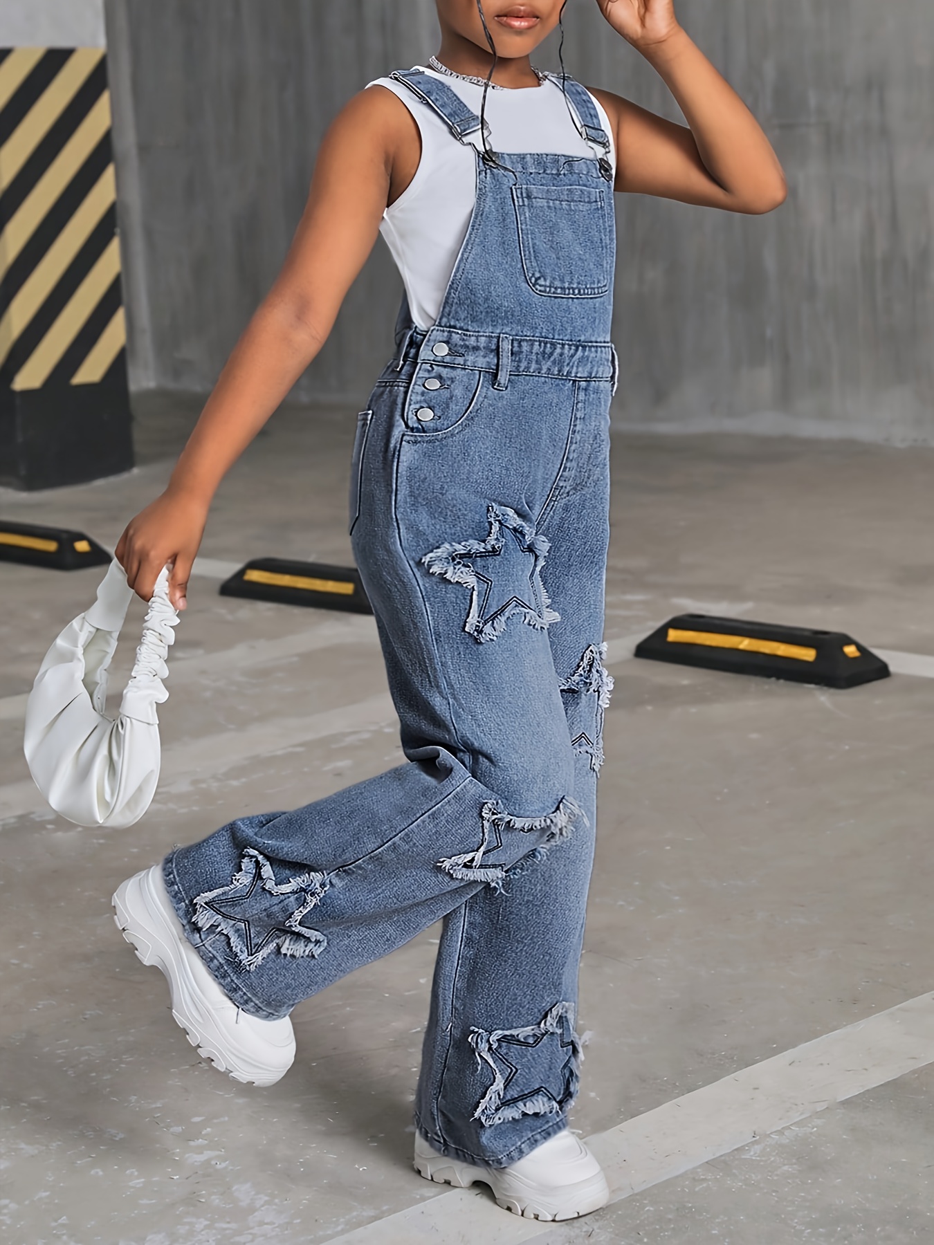hey jeans teen girls 2025 fashion wide leg jeans adjustable Temu