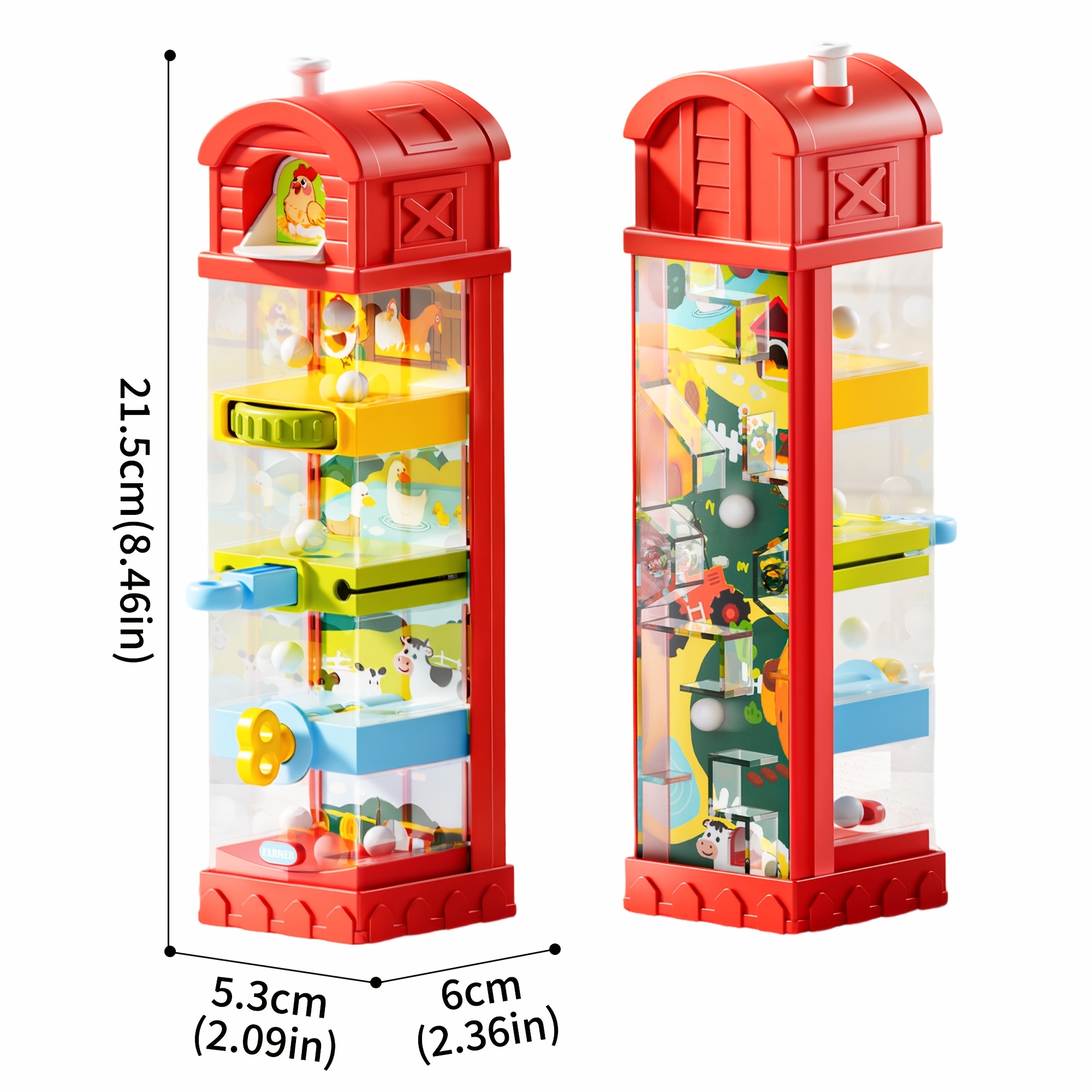 Farm Toy, Activity Cube Toy With 5 Fine Motor Activities, Busy Board Sensory Travel Birthday For Boys Girls