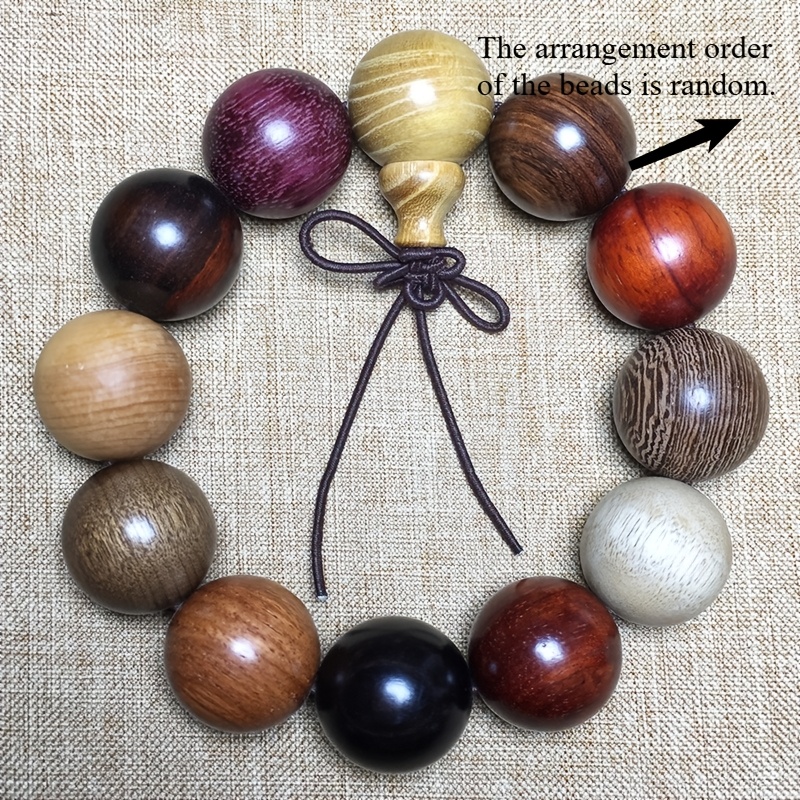 Natural Multi-Wood Beaded Bracelet for Men & Women, Handmade