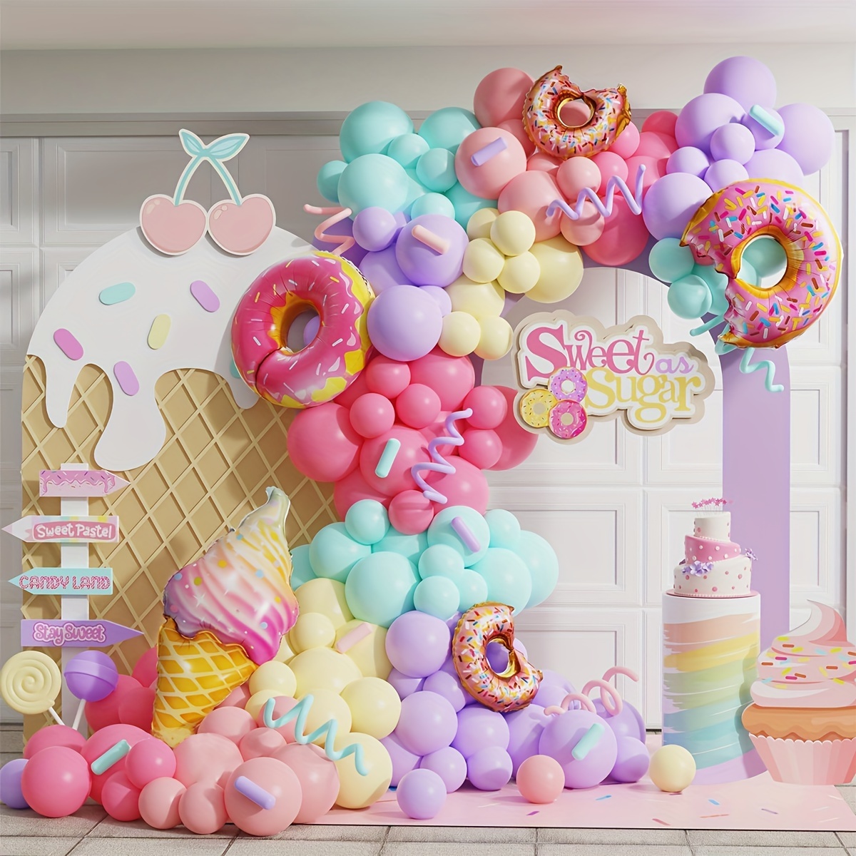 Donut Balloon Garland Arch Set Donut Macaroon Balloon Set - Temu ...