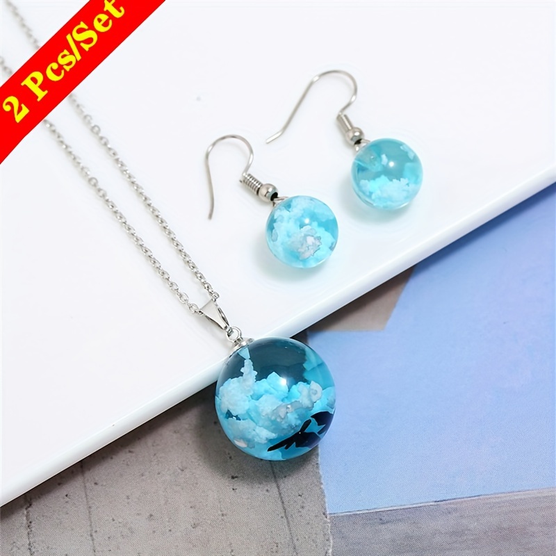 TEMU 2pcs Necklace Set+fashionable And Trendy Earrings For Women's . Creative Personalized Gifts For Parties And Gifts