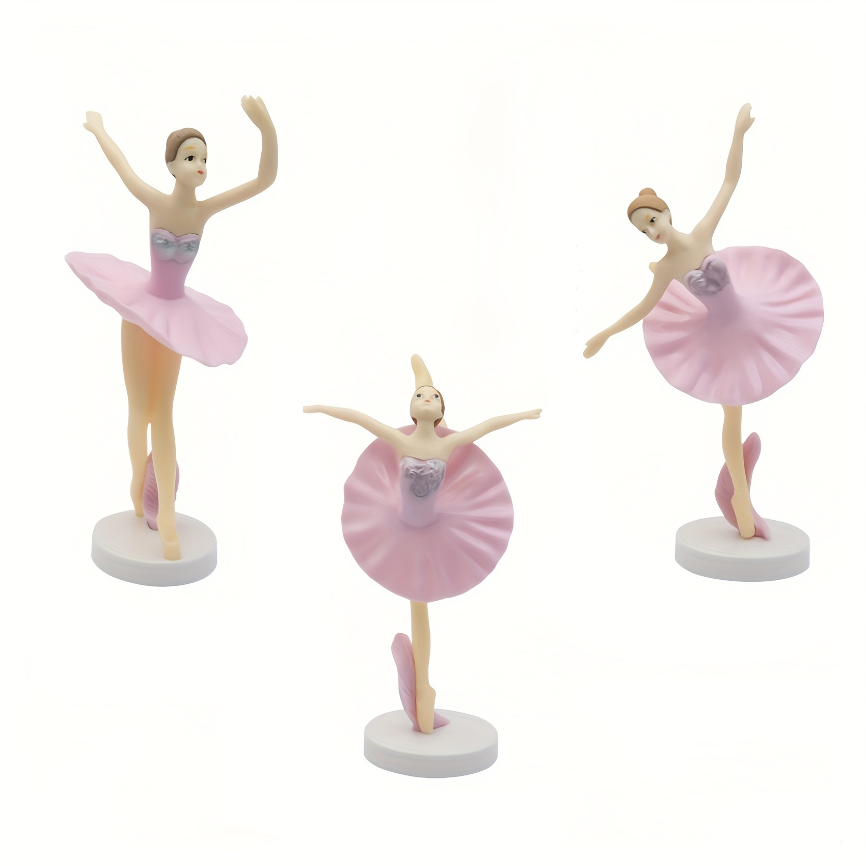 

3-piece Set Charming Ballerina Girl Anime Figures - Suitable For Cake Toppers, Car Dashboard & Home Decor | Great Gift Option