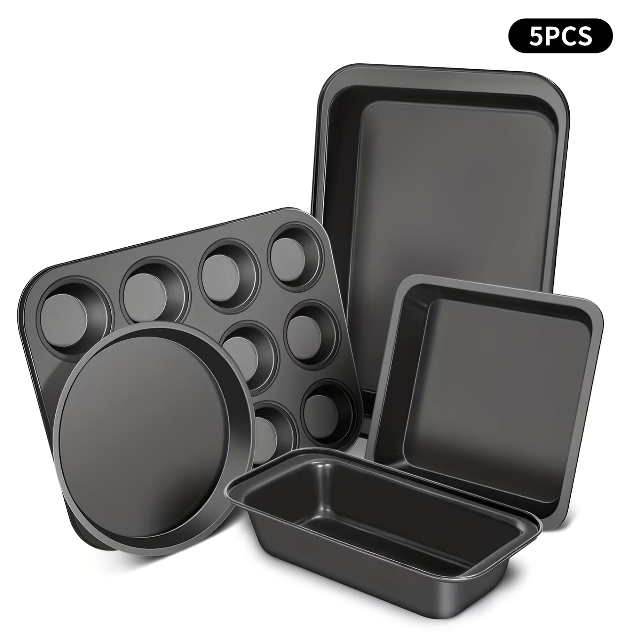 Temu – TEMU Nonstick Bakeware Set, Stackable Space-saving Design Includes Round & Square Pans, Waffle Tray, Cookie Sheet, Baking Pan, Dishwasher Safe, 2pcs