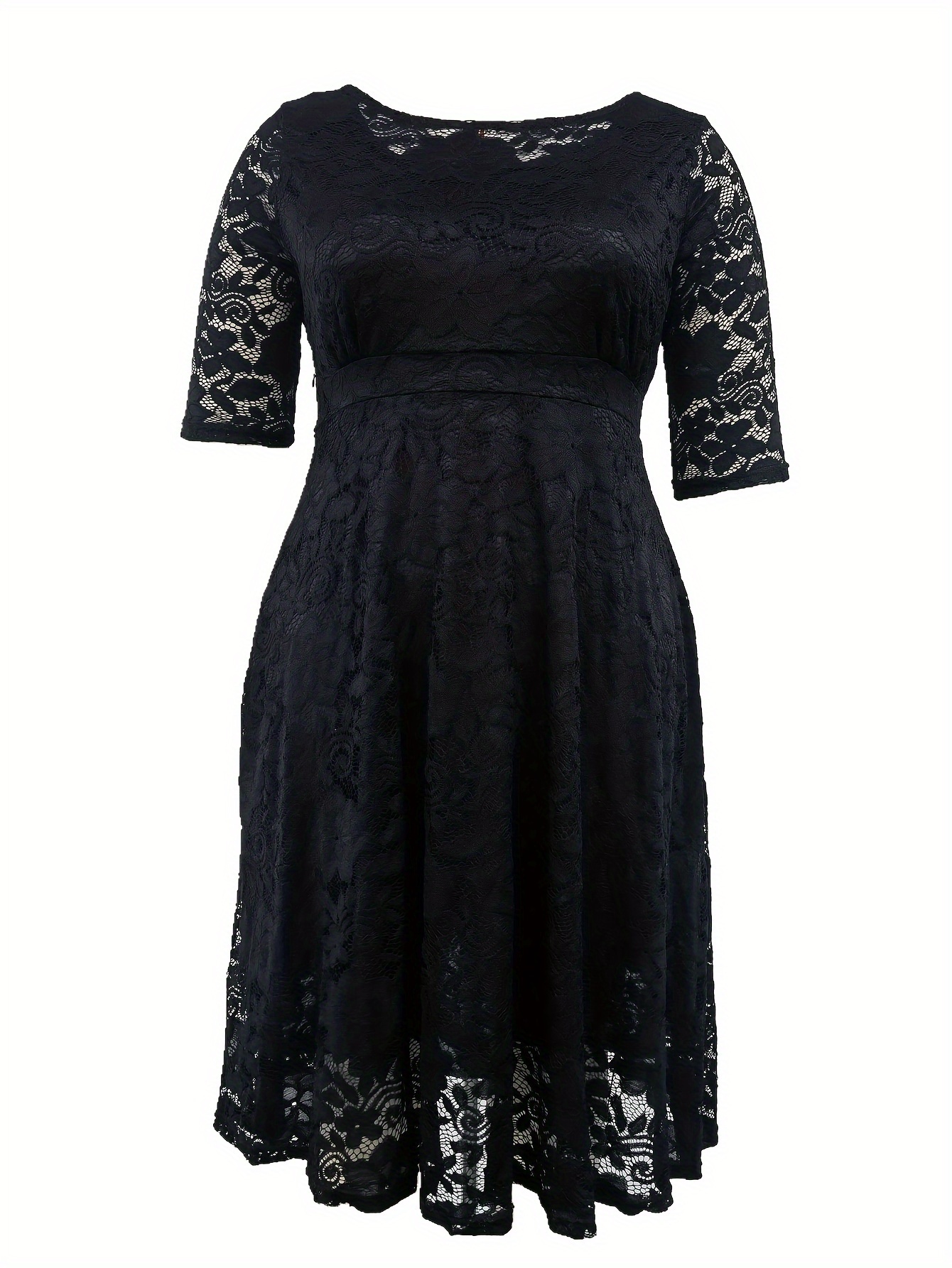 3 4 sleeve black dress plus size DEVYN (Style #2504) - Scoop Neck, 3/4 Sleeve, Velvet bodice Gown main image 1