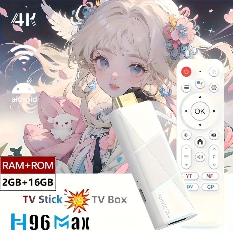 Dispositivo H96 Max RK3518 Android 14.0 TV Stick - Streaming 4K@60fps, WiFi 6/sin varillas 5.4, Control Remoto por Voz, Reproductor Multimedia con USB para Smart TV, HDTV, Dispositivo Compacto para Netflix, YouTube y Juegos - Compatible con TVs/Monitores/Proyectores, Entretenimiento en Casa, Diseño Moderno, Electrónica de Alto Rendimiento
