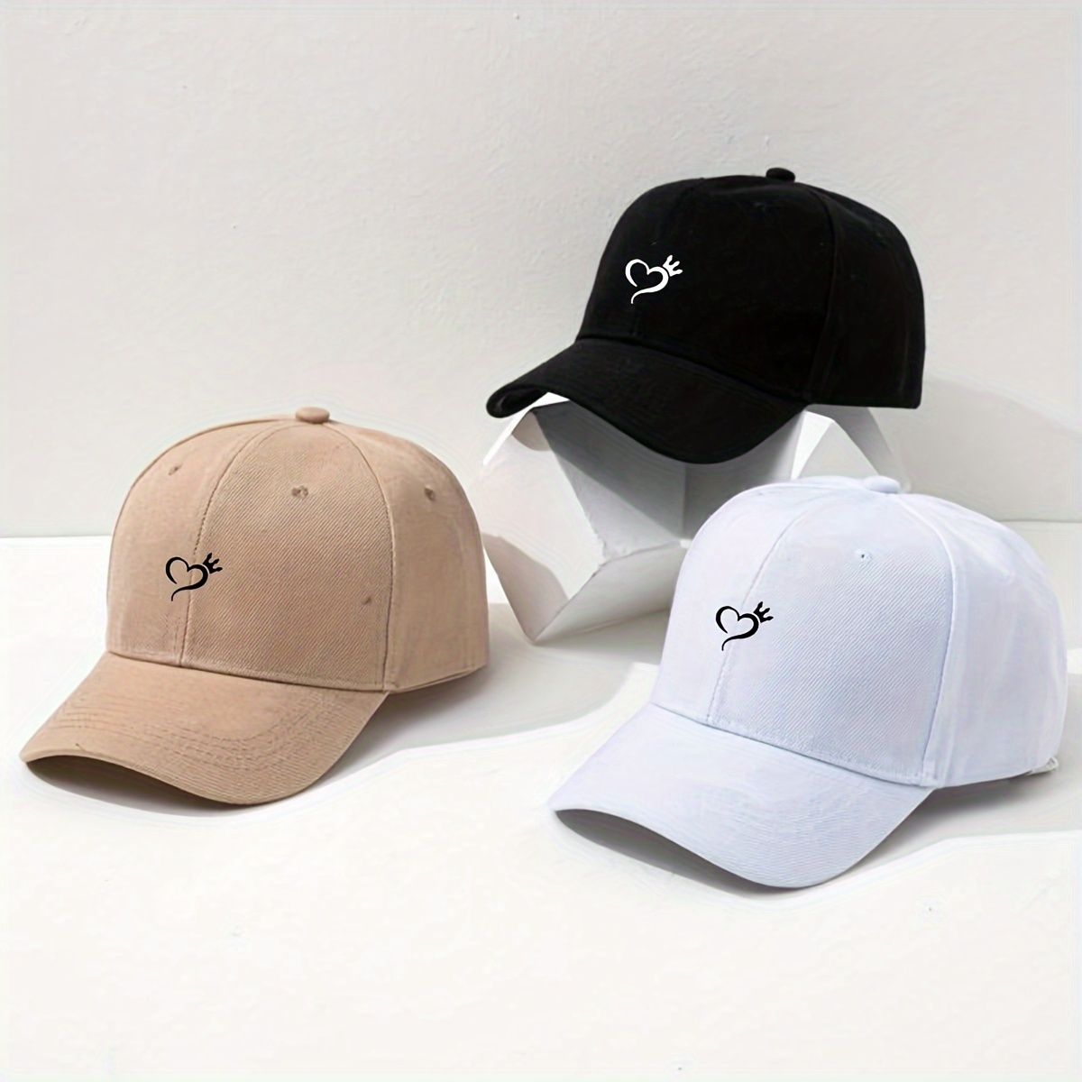 TEMU 3pcs Adjustable Women's Baseball Caps Print - , Sun- & For , & Streetwear