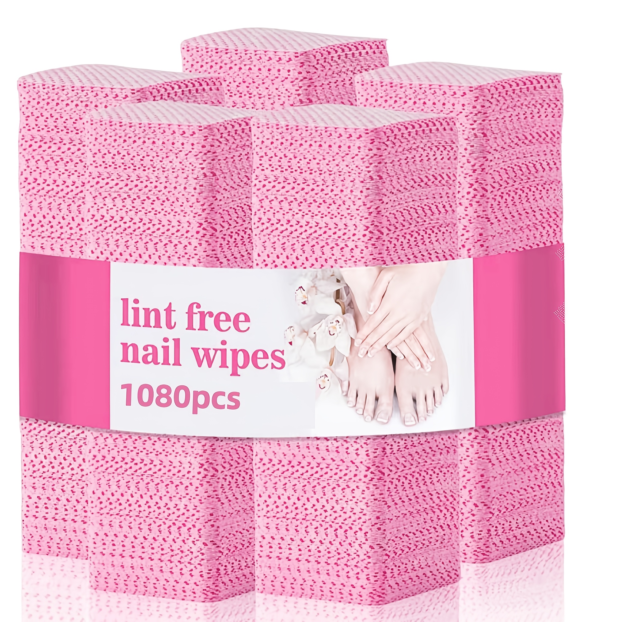 Image of 1080pcs Nail Polish Remover Pads, Absorbent Gel Nail Prep Wipes For Manicure, Salon & Home Nail Care Supplies With Cuticle Pusher, Nail Art Essential