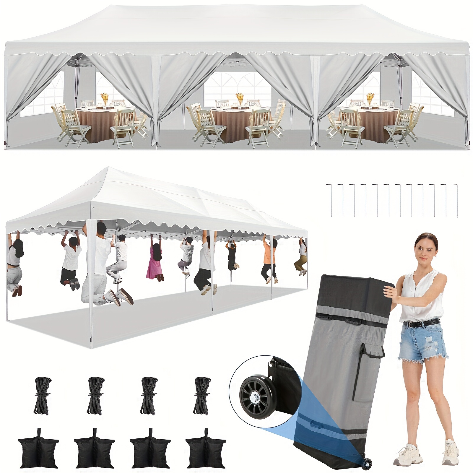 

Tooluck 10×30ft Tents For Parties, 8 & & Wheeled Bag, For , , , - And Uv50+