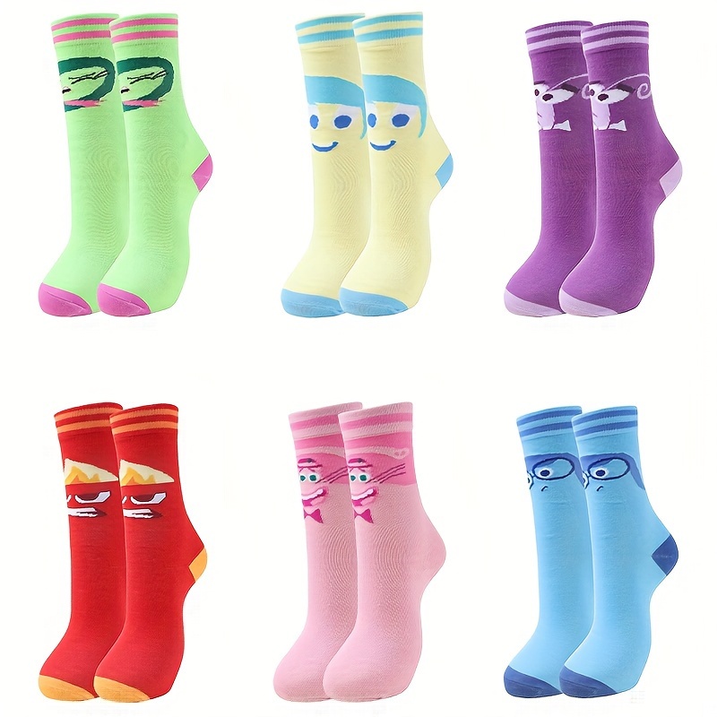 

Lot de 6 Chaussettes de Compression pour Hommes - Design Cartoon Tendance, Chaussettes de Sport Décontractées Grande Taille pour Activités Extérieures