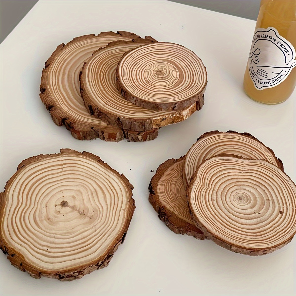 

3pcs Wood Slices, Wooden Coasters, Wood Slices With Bark For Crafts, Christmas Wedding Decorations Centerpiece