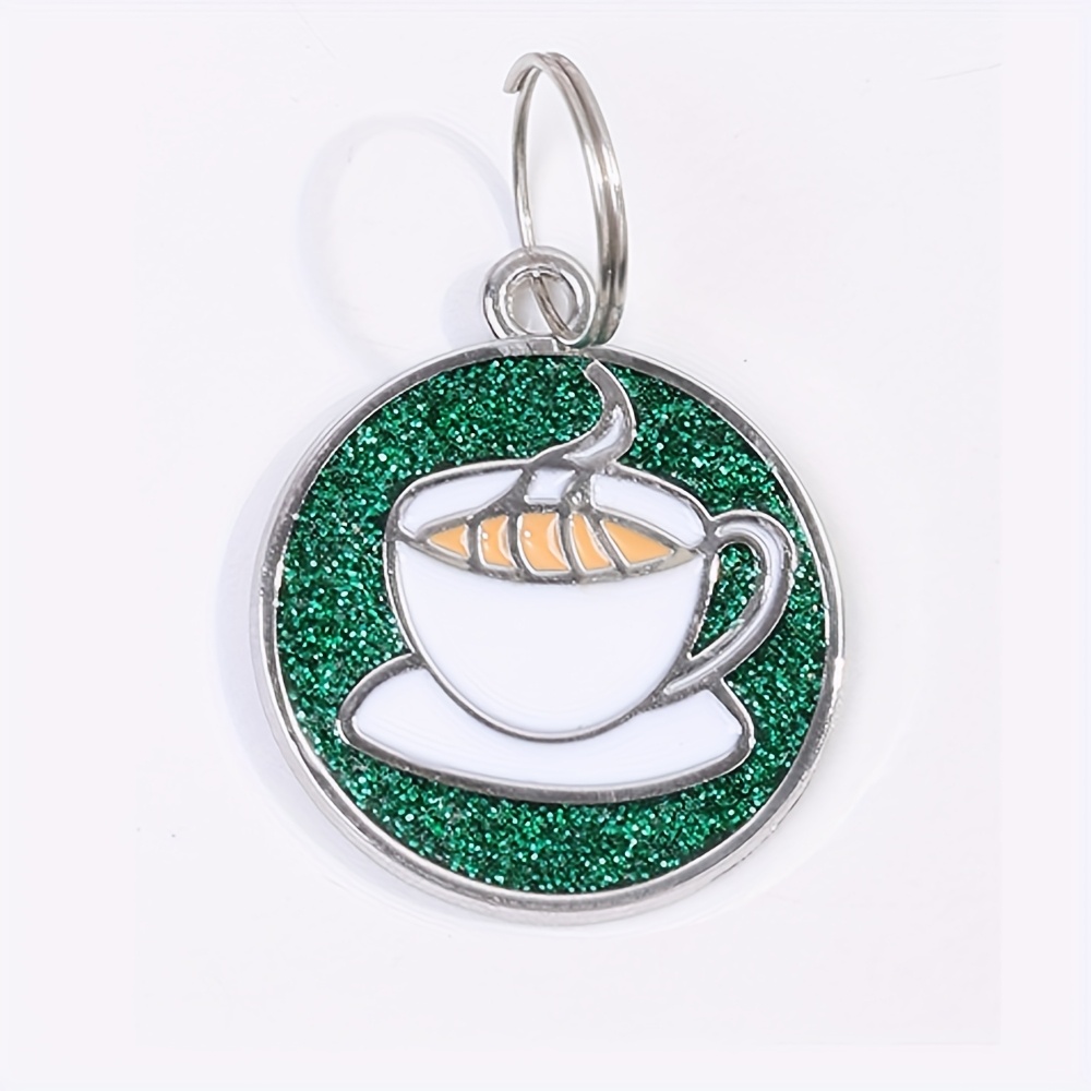 Customizable Coffee Cup-Themed Dog Tags