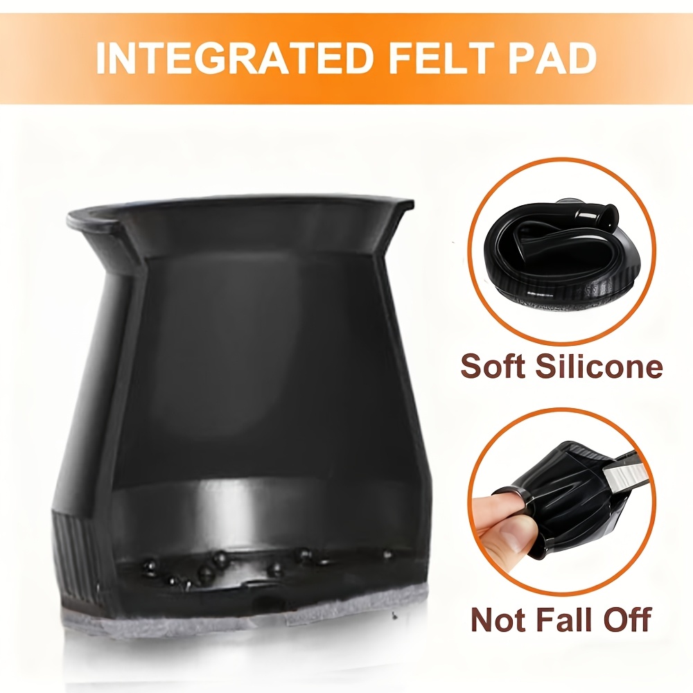TEMU 32pcs Small-sized Round Chair Leg Protectors, Hardwood Floor Furniture Pads, Durable Silicone Material, Thick And Wear-resistant Felt Pad,