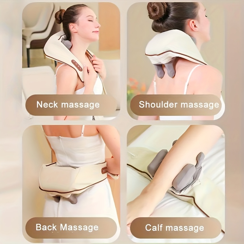 Electric 6D Massager for The Neck And Shoulders with Heat, a Deep Kneading Massage Pillow Designed for Muscle, Perfect for Use at Home, in The Office, Or in The Car - an Ideal Gift for Both Men And Women