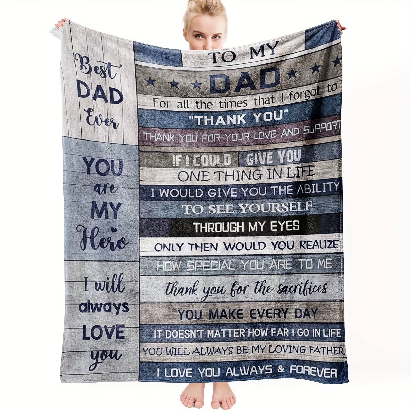 Personalized Fishing Dad Fleece Blanket from Daughter Son Gift for Dad  Father Bite Me Reel Cool Dad Dad Fathers Day Blanket Gift : : Home