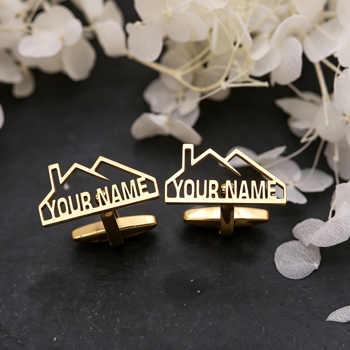 Personalized Engraved House Frame Cufflinks for Men