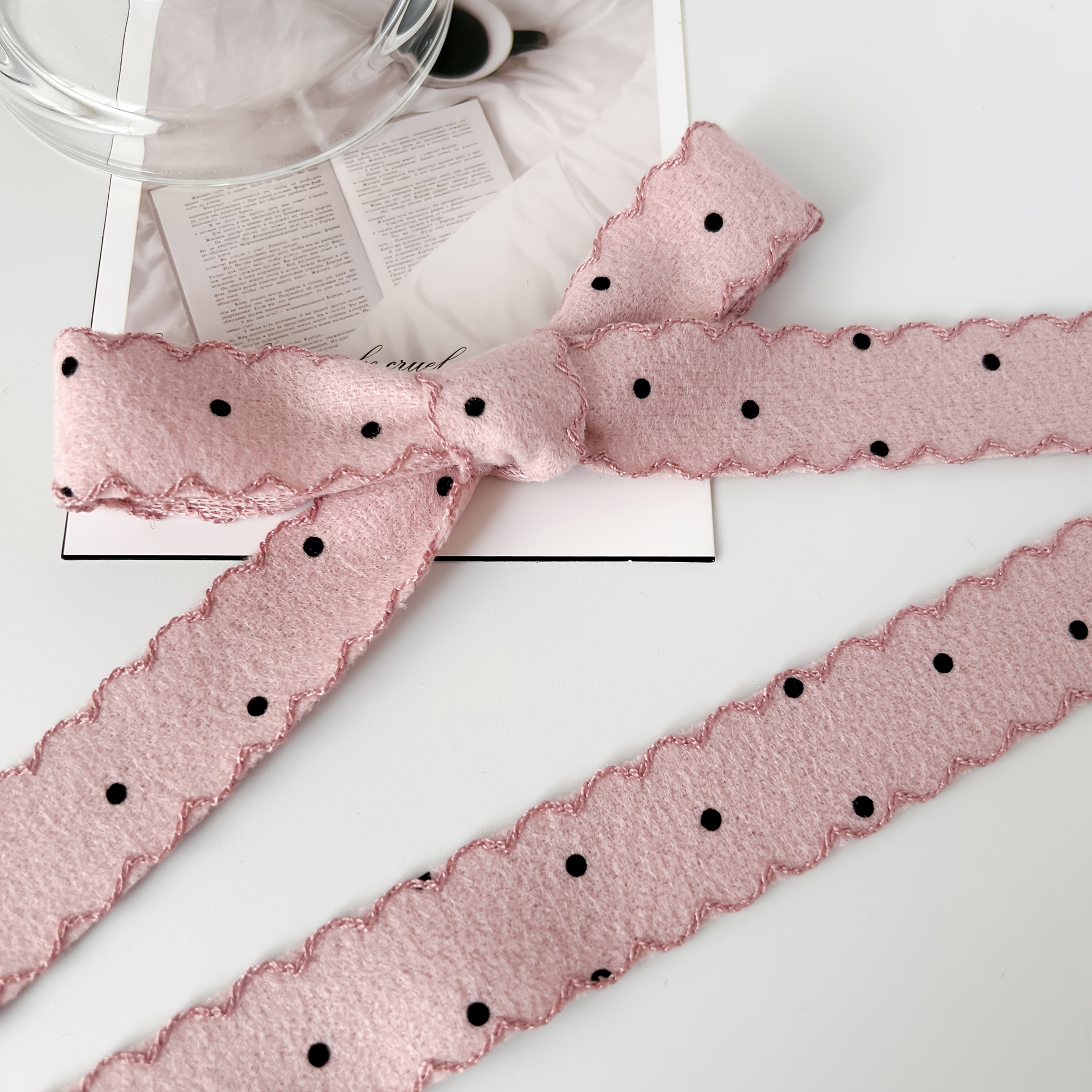 E-shop Polka Dot Bürstenband, Wellenband, Hochzeitsstrauß Dekorationsband, Geeignet für handgemachte Bouquets, Geschenkverpackung, Partydekoration,