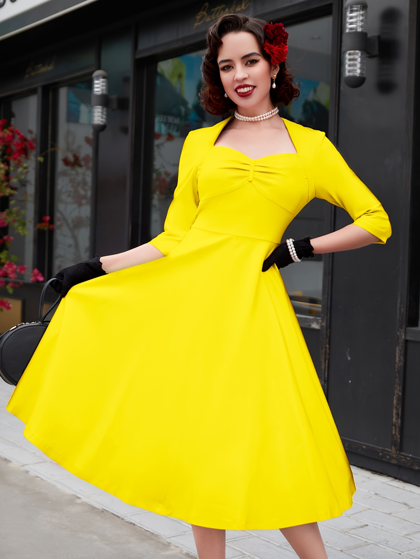 Retro Yellow Dress