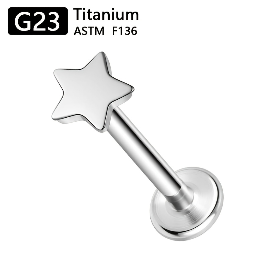 TEMU 1pc Suitable For Men And Women's Titanium Stud, Ear Bone Stud, Lip Stud, Ear Helix Stud Non-removable Jewelry, Ear Hole Care Anti-allergic