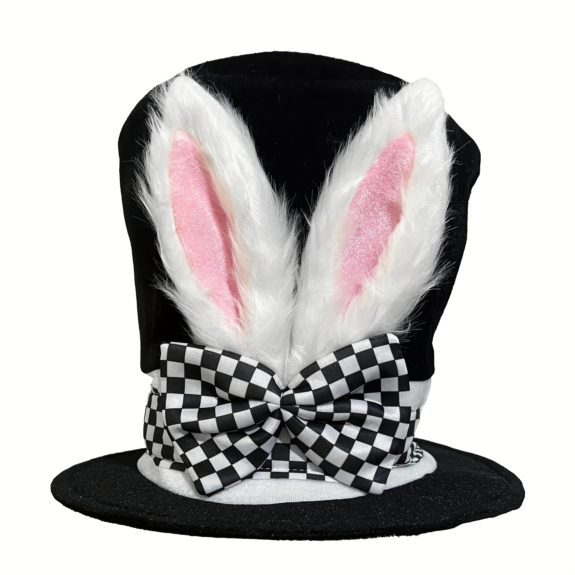 E-shop Hut, Osterparty Dekoration, , Bühnenauftritt. Hut Ohren Top Hat Unisex Erwachsene Cosplay Kostüm Plüsch Schwarzer Verrückter Hase Top Hat