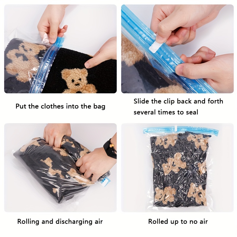 10pcs small hand roll vacuum compression bag rolling   saver bag no pump needed vacuum storage bag travel luggage storage organizer for clothes travel accessories  s details 6