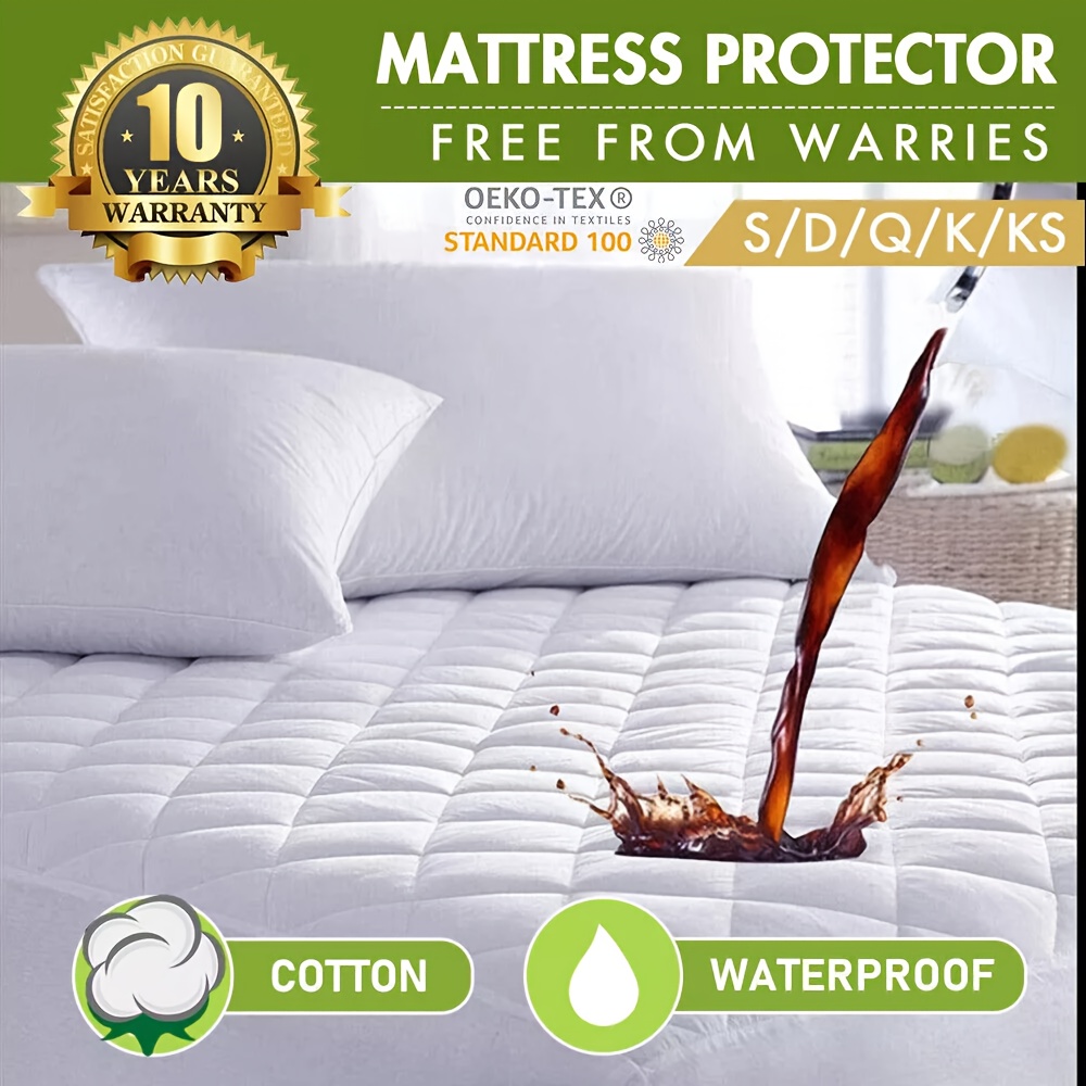 100 waterproof quilted mattress protector luxury   waterproof mattress protector machine washable breathable protection for bedroom and hotel