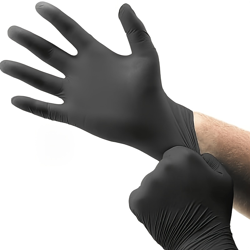 Black Disposable Nitrile Gloves, Latex Free and Powder Free Design, Lightweight, Suitable for Home Cleaning, Hairdressing, Hair Dyeing, Pet Home Kitchen Beauty and Cleaning, Available in Multiple Sizes (S/M/L/XL)