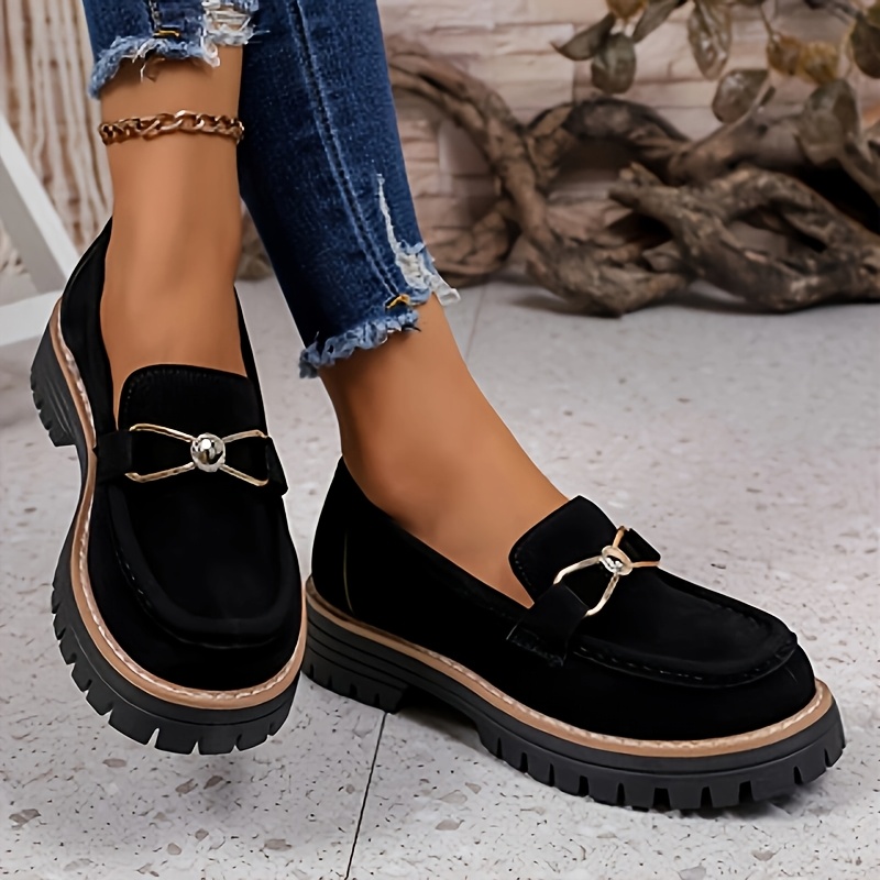 TEMU Cross-border Plus-size British Style Women's Small Shoes, 2026 Autumn New Arrival, Japanese-style Jk Platform Loafers, Women Shoes