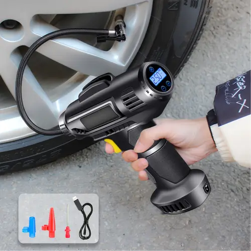 1 air pump for car tires tire inflator portable 101 150psi 12v power 120w car air pump with 2000mah 2 battery capacity led light nozzle adapter for car motorcycle bicycle ball car accessories