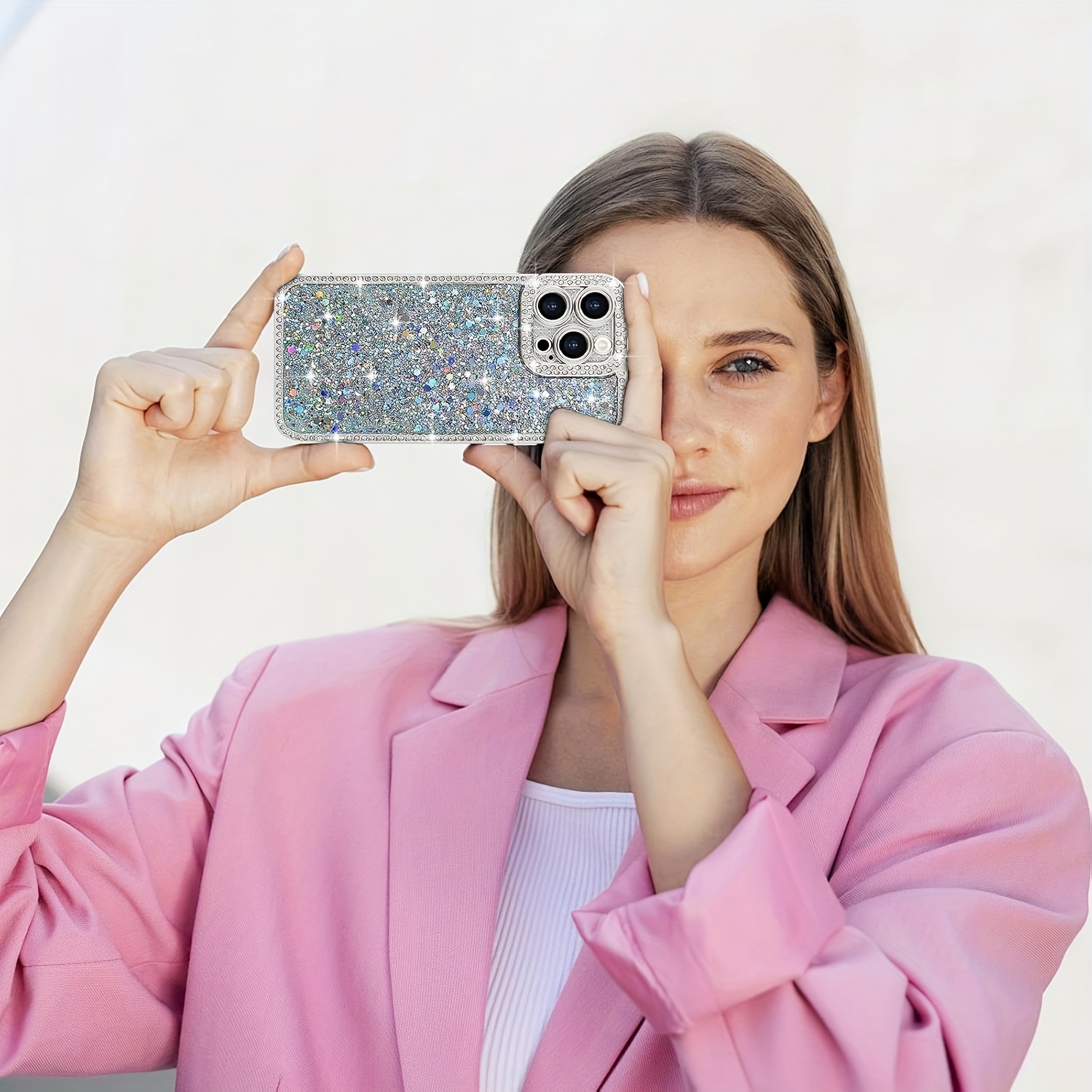 For IPhone 16/15 Plus/14/13 Pro Max Case Glitter, Support Wireless Charging, Shiny Bling Sparkly Bumper Cover For Women Soft Slim Shockproof Protective Phone - Image 9