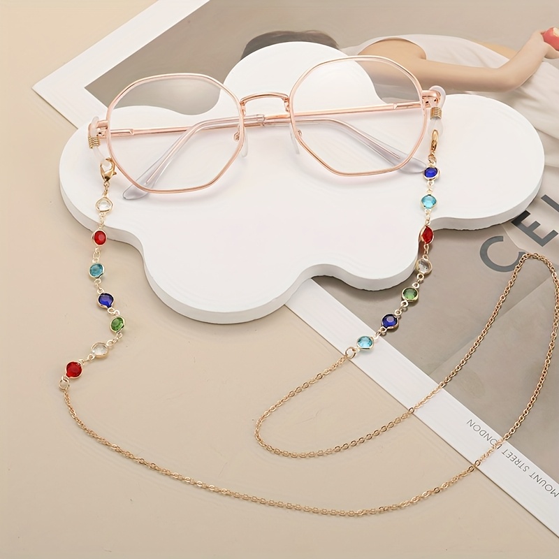 chic vintage inspired colorful glasses chain Temu Ireland - Main Image