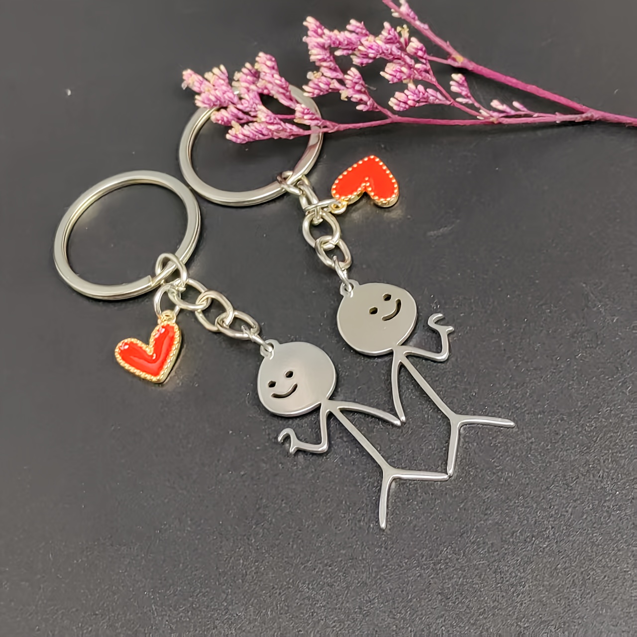 2pcs Love Couple Theme Keychain Valentine's Day Suitable For Keychain Backpack Car Key Chain Pendant Bag Pendant Decorations Perfect Gift For Couples