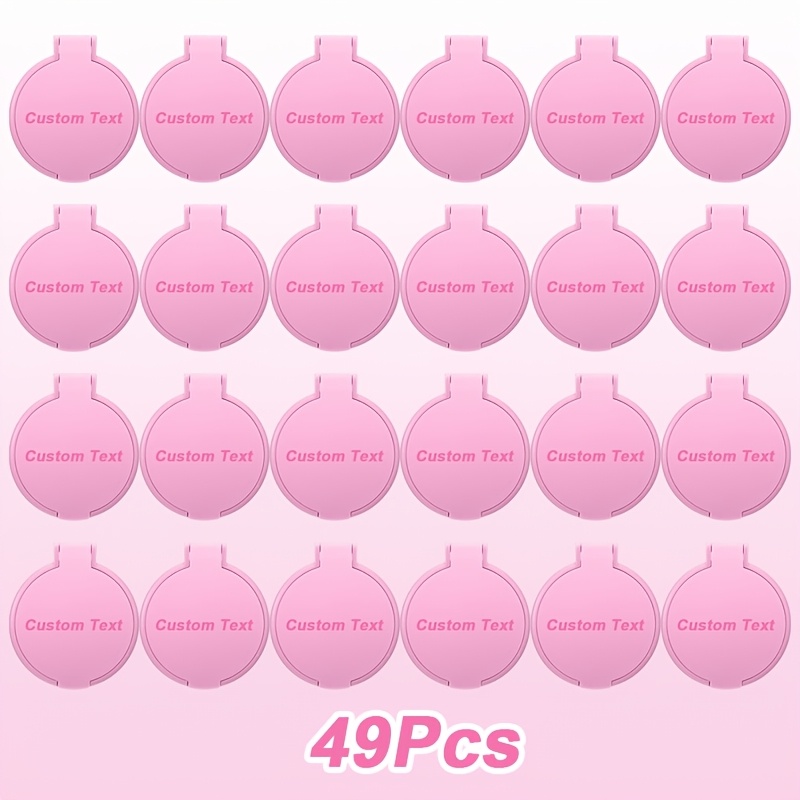 TEMU Set di 49 specchietti rosa personalizzati portatili, piccolo specchio portatile, specchio personalizzato, superficie a specchio HD, elegante,