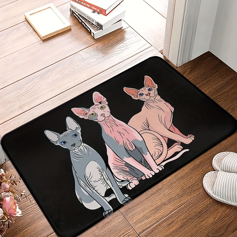 

Sphynx Hairless Cat Bedroom Mat, Sphynx Cat Celebrate Diversity Doormat, Carpet, Balcony Rug, Home Decoration