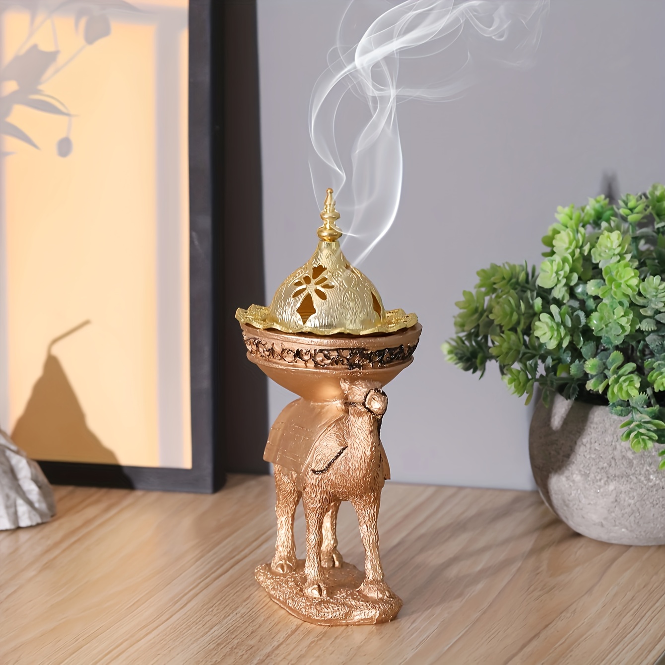 

1pc Resin Incense Holder, Resin Camel Atmosphere Decorative Incense Burner, Room Decor, Home Decor