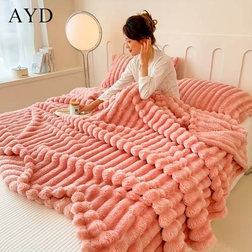 item picture imitation rabbit fur blanket ultra soft safety suitable for children multi for bed and couch travel camping home bedroom decor room best gifts for valentines day