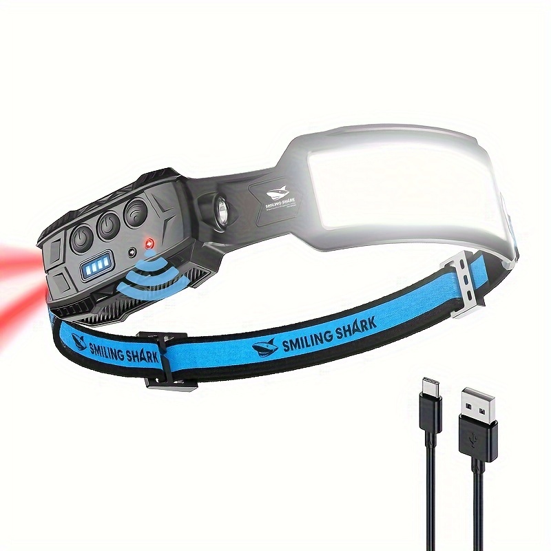 

Rechargeable With 6 , 7*white Lights, 270° Width, Motion Sensor, Light For Camping, Fishing, And Repairation - Usb Charging, Non-waterproof, Lighting|modern Headlamp| Headlight