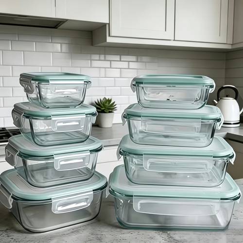 8pcs glass food storage containers ideal for meal prep and kitchen storage in the pantry leak proof airtight glass lunch boxes suitable for refrigerators and dishwashers lunches