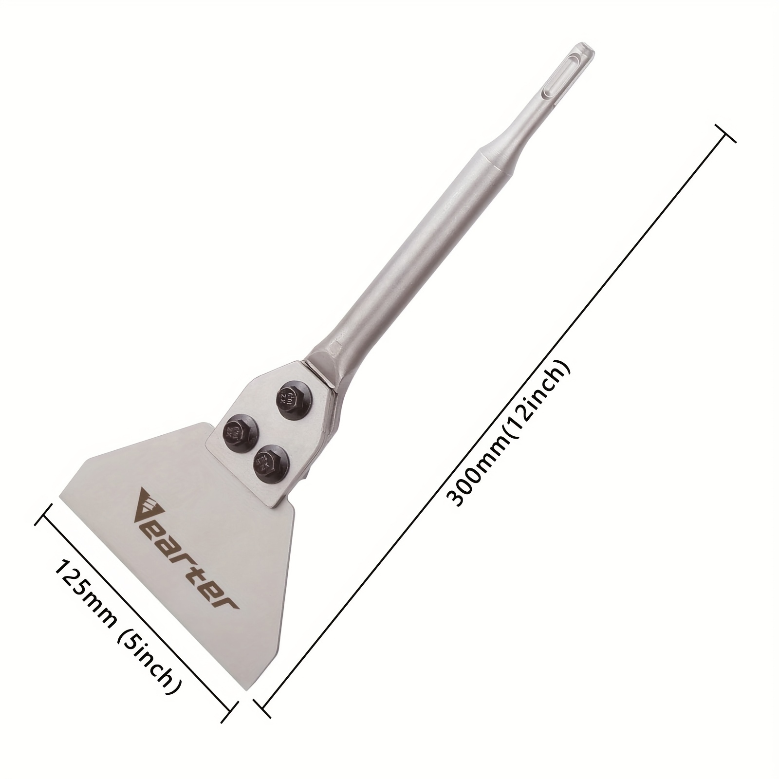 1pc, 125x300mm Sds Plus Shank 5inch Electric Hammer Chisel Floor Scraper Replaceable Blade Drill Bit For Tile Brick Concrete
