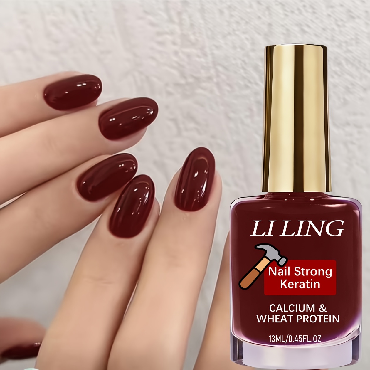 Image of 1 Bottle Cherry Red Nail Oil, Containing Keratin And Ingredients, Nail Strengthener, -dry Nail Oil, Glossy Effect, Daily , Holiday Party , Must-have For Nail Enthusiasts, Professional Nail Care (1l)