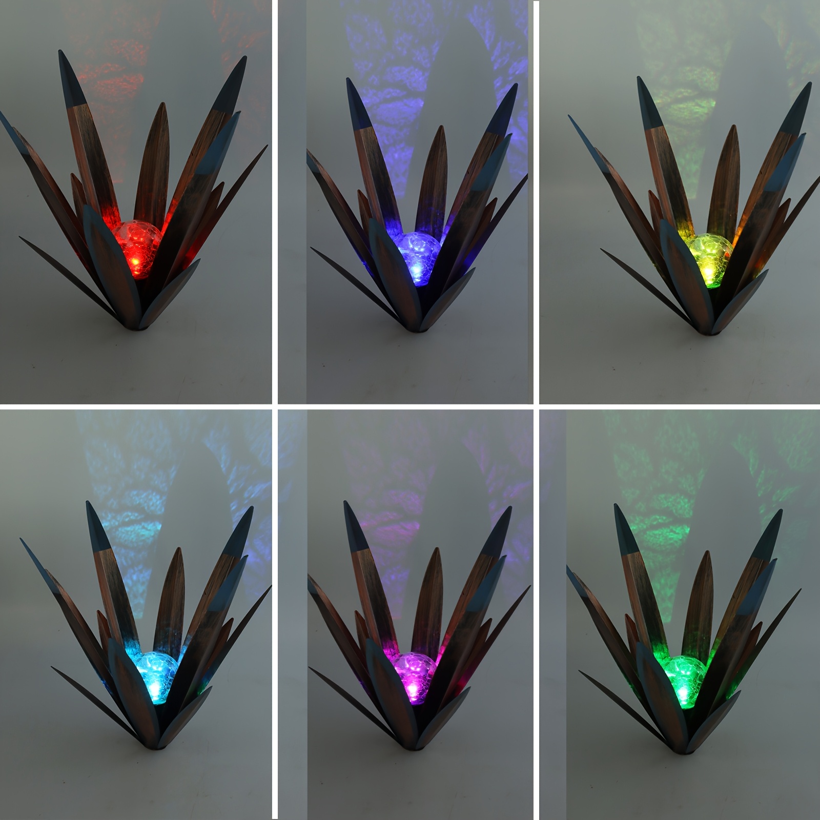 metal agave solar lawn lights plant home decoration - Temu