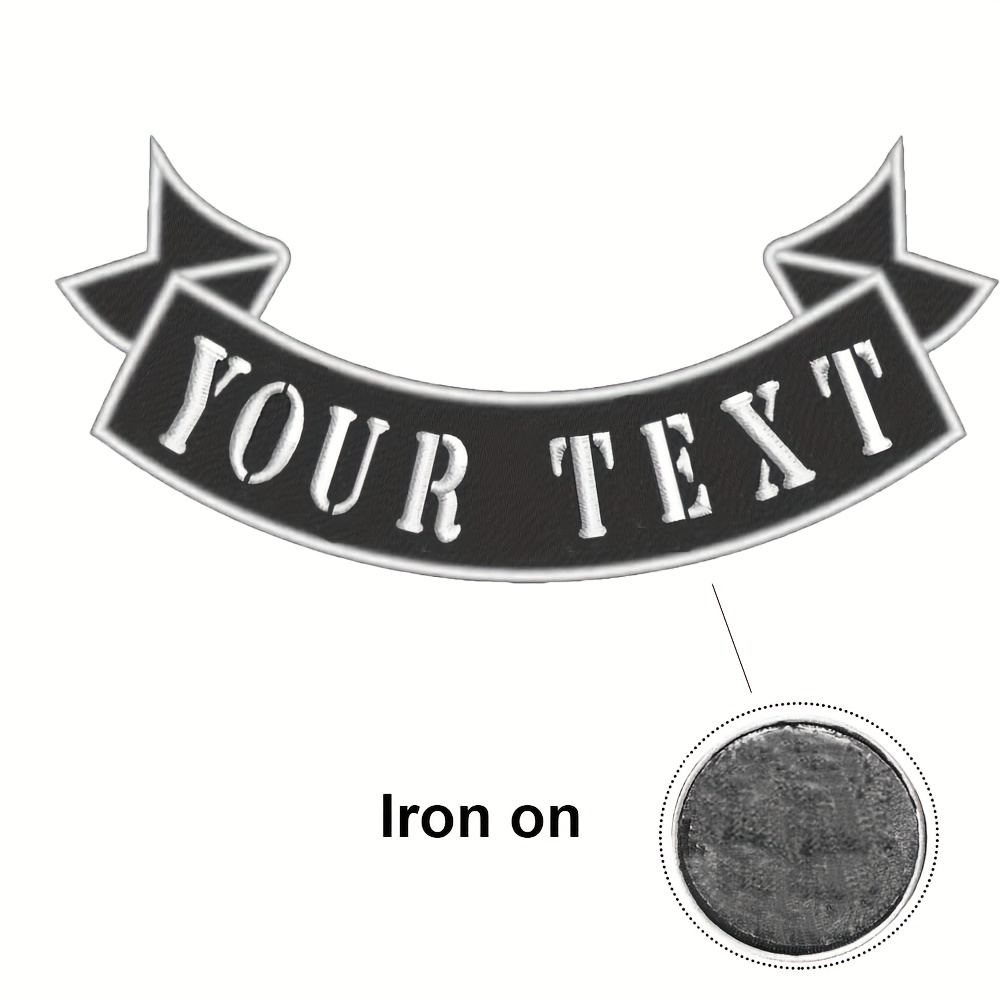 TEMU Custom Embroidered Iron-on Name Patches For Denim & Faux Leather Jackets - High Quality & Durable Personalized Signature Stickers With 8 Color