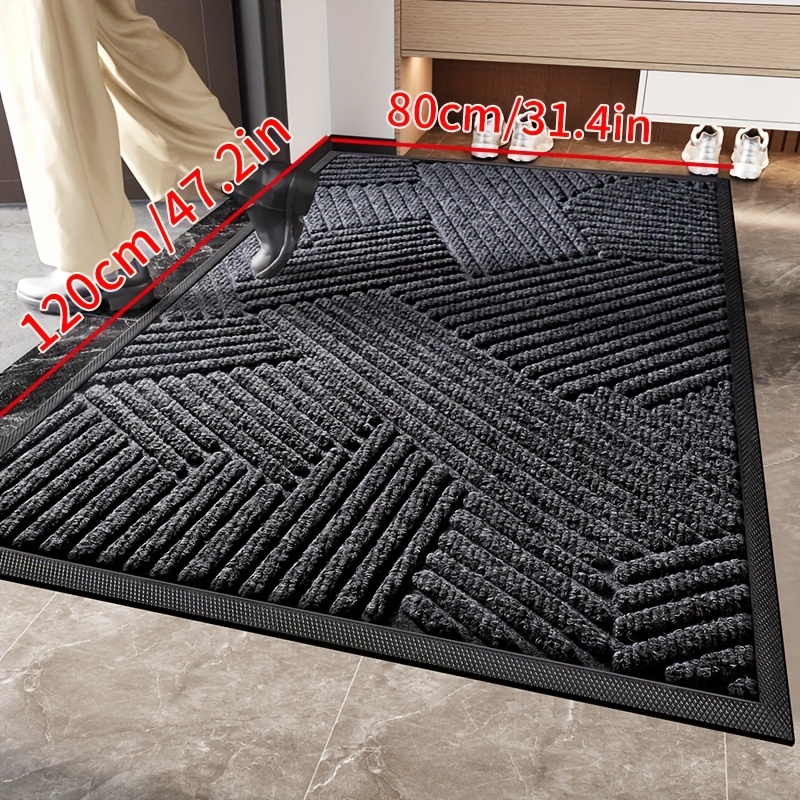 Image of A Single Dongyang Brand Outdoor Mat Thick And Heavy, Designed To Water And Prevent Slipping. It Features A Solid Color With Stripes, Making It A Durable And Easy-to- For , , Laundry Areas