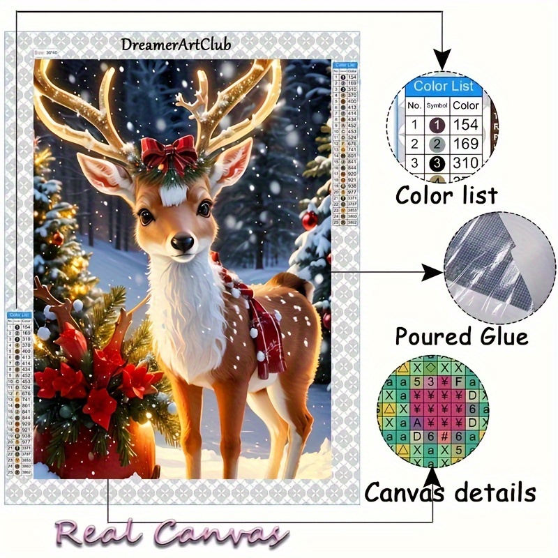 

Diamond Painting Art Christmas Deer Series 2024 Full Diamond Painting Mosaic 5d Diy Stitch Kit Diamond Painting Art Home Decoration