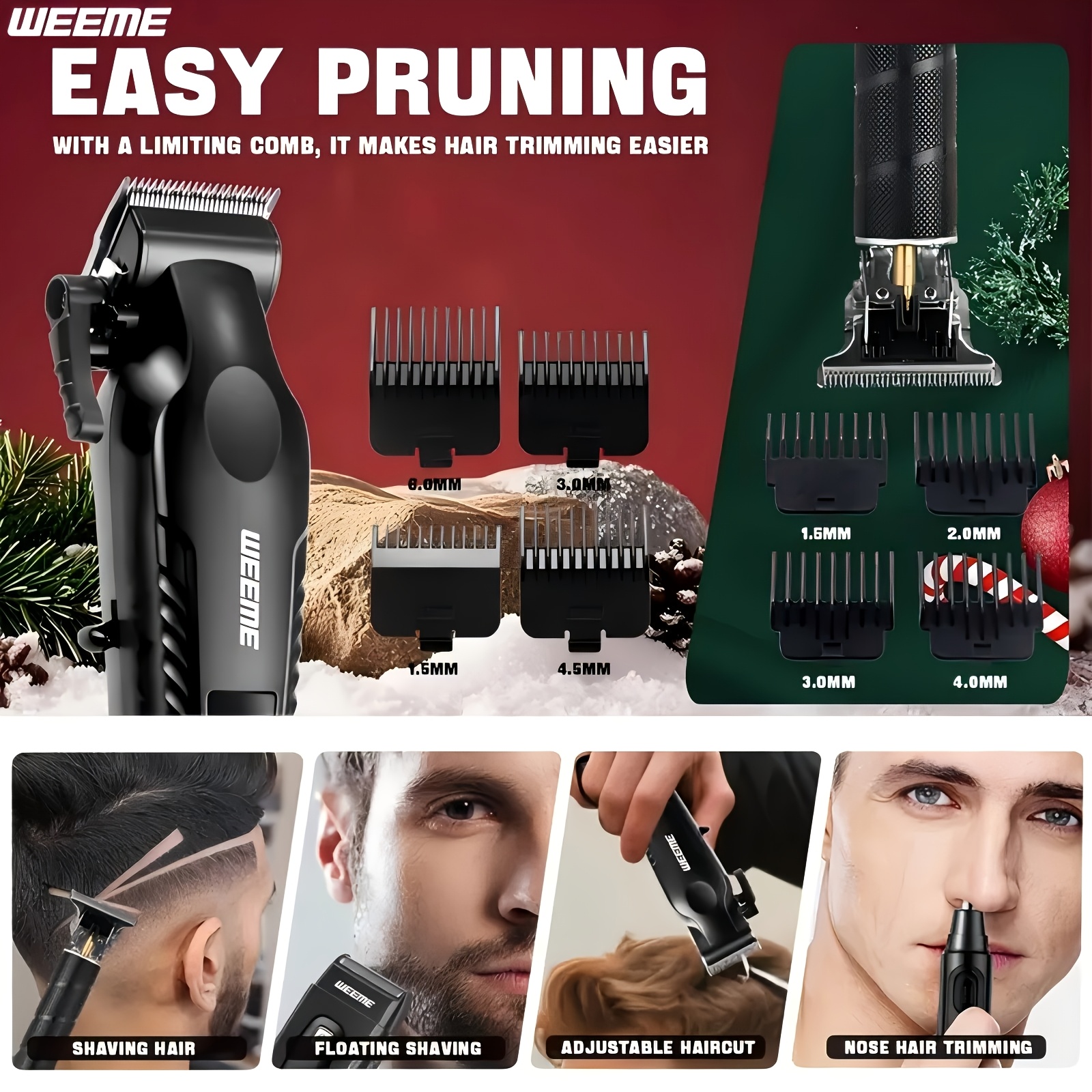 WEEME 4-delige Elektrische Haartrimmer Set