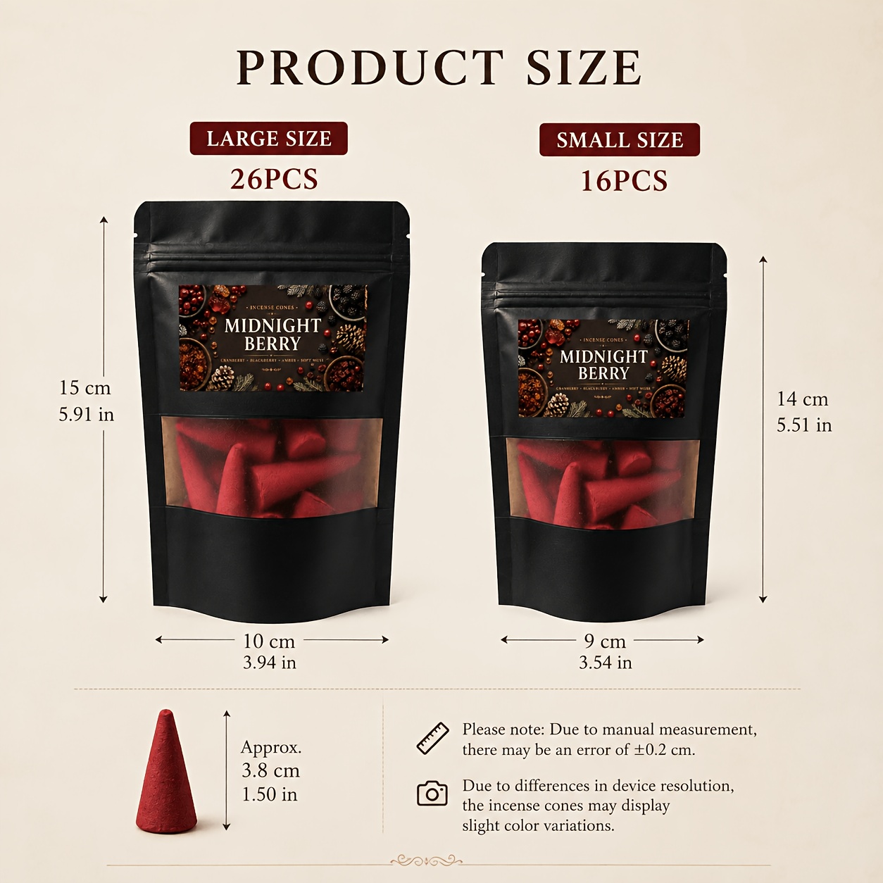 TEMU Berry Incense Cones - , , Amber & Musk Scent, Elegant Fruity Home Fragrance For Bedroom, Living Room And Indoor Spaces