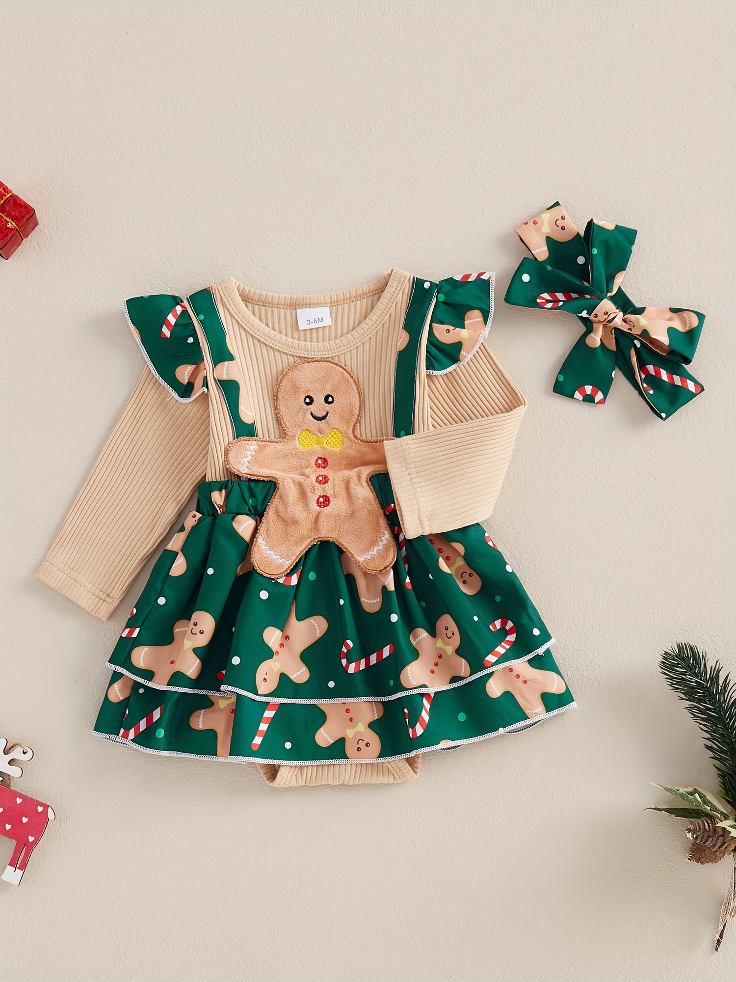 2pcs festive baby girls christmas dress set long sleeve - Temu