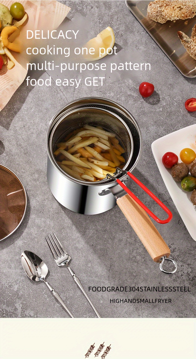 versatile stainless steel deep fryer oil saving multi functional cooking pot for   skewers induction compatible details 2