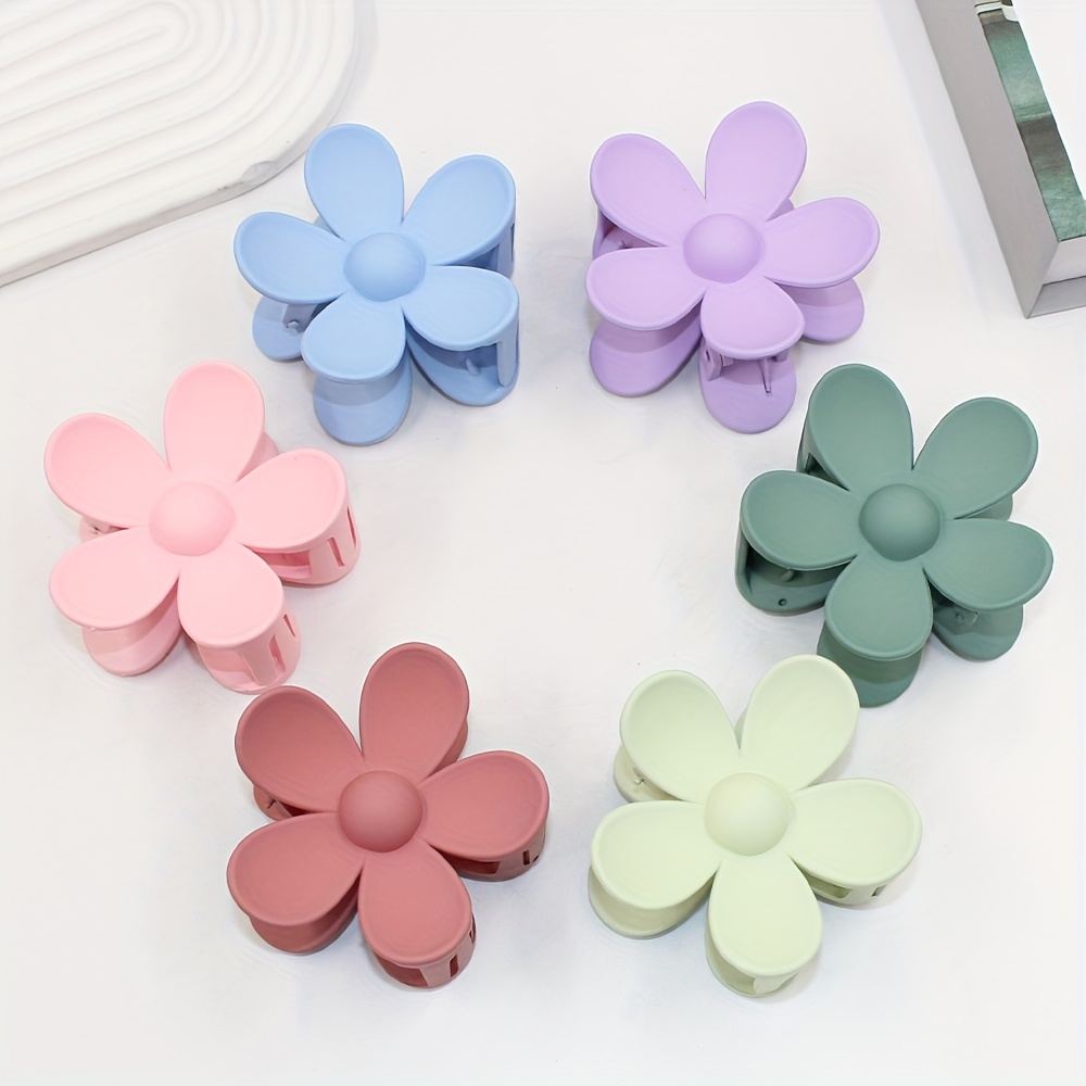 Blumen-Haarspangen Im Set – 6 Farben Für Dickes & Dünnes Haar